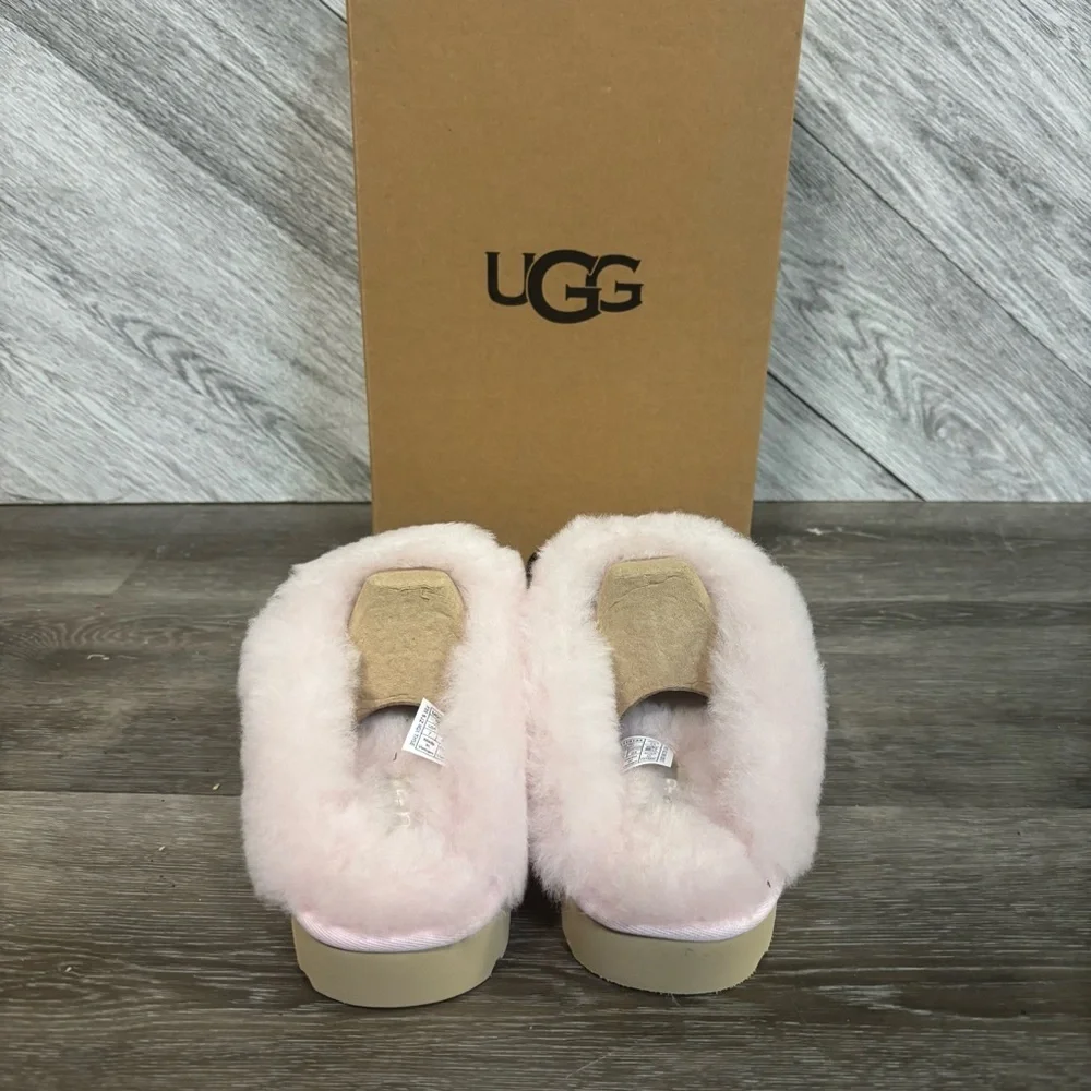 UGG | Cluggette Sheepskin Suede Slippers Pink Rosetta LIMITED STOCK Valentines - Picture 6 of 8